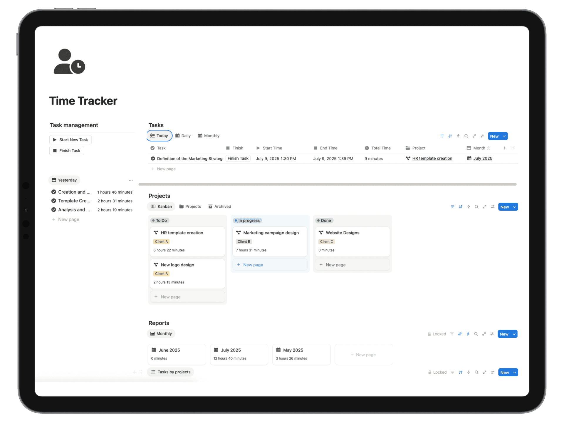Time Tracker Template Preview